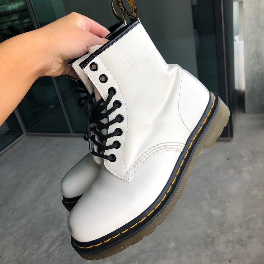 Dr Martens 1460 white leather ankle boot